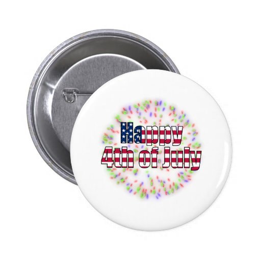 Happy 4th of July Fireworks button