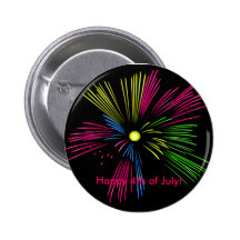 Happy 4th of July! Fireworks Pinback Button