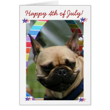 Happy 4th of July French Bulldog greeting card