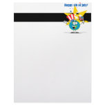 happy 4th of july globe cartoon patriotic letterhead template