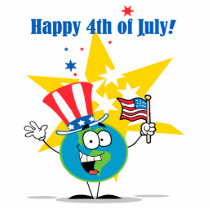 happy 4th of july globe cartoon patriotic photo cutout