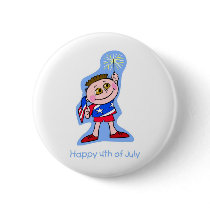 Happy 4th Of July Kid with Sparkler Pins