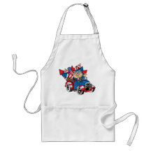 Happy 4th of July Uncle Sam cartoon Aprons