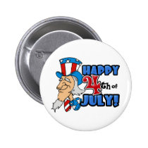 Happy 4th of July Uncle Sam buttons
