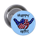 Happy 4th patriotic hang loose button