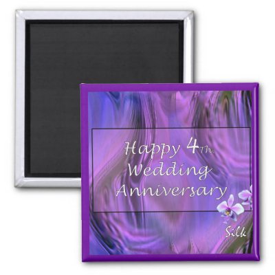  Wedding Anniversary Gift on Happy 4th  Wedding Anniversary Magnet By Justparties
