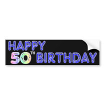 Happy 50th Birthday Gifts and Birthday Apparel Bumper Sticker