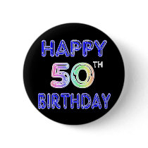 Happy 50th Birthday Gifts and Birthday Apparel Pins