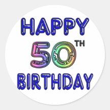 Happy 50th Birthday Gifts and Birthday Apparel Sticker