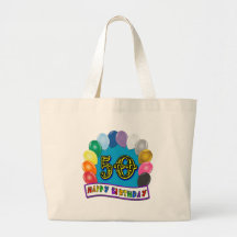 Happy 50th Birthday Merchandise Canvas Bags