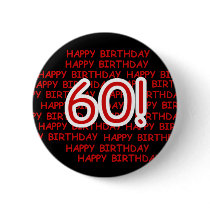 Happy 60th  Birthday Pinback Button