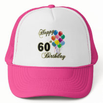 Happy 60th Birthday Gifts and Birthday Apparel Trucker Hats