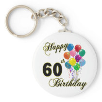Happy 60th Birthday Gifts and Birthday Apparel Keychain