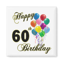 Happy 60th Birthday Gifts and Birthday Apparel Fridge Magnet