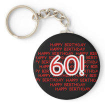 Happy 60th  Birthday Keychain