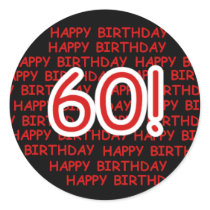 Happy 60th  Birthday Round Sticker