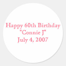 Happy 60th Birthday Sticker