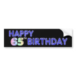 Happy 65th Birthday in Balloon Font Bumper Stickers