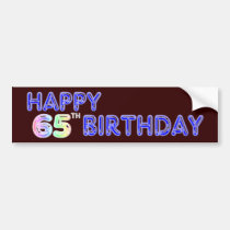 Happy 65th Birthday in Balloon Font bumper stickers
