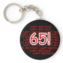 Happy 65th Birthday Keychains