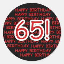Happy 65th Birthday Sticker