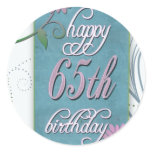 Happy 65th birthday with fun flowers stickers