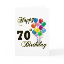 Happy 70th Birthday Gifts and Birthday Apparel Greeting Card