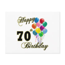 Happy 70th Birthday Gifts and Birthday Apparel Post Cards
