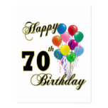 Happy 70th Birthday Gifts and Birthday Apparel Post Card