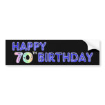 Happy 70th Birthday Gifts in Balloon Font Bumper Stickers