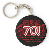 Happy 70th Birthday Keychain