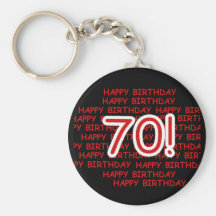 Happy 70th Birthday Keychain