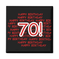 Happy 70th Birthday Magnets