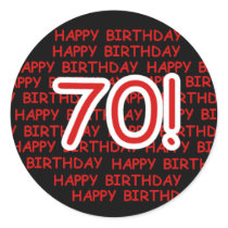 Happy 70th Birthday Stickers