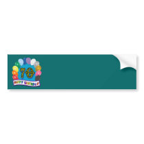 Happy 70th Birthday with Balloons Bumper Sticker
