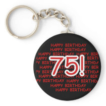 Happy 75th Birthday Keychain