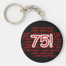 Happy 75th Birthday Keychain