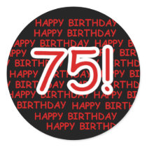 Happy 75th Birthday Sticker
