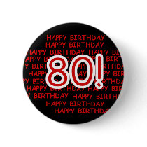 Happy 80th Birthday Buttons