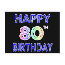 Happy 80th Birthday Gifts and Birthday Apparel Post Cards