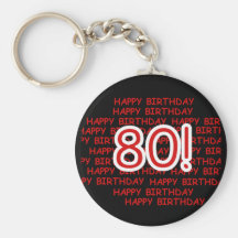 Happy 80th Birthday Keychain