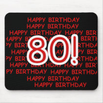 Happy 80th Birthday Mouse Mat