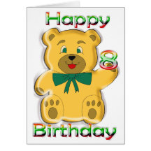 Happy 8th Birthday Teddy Bear Card