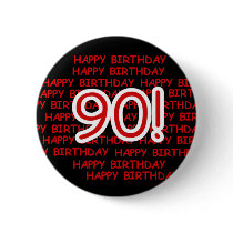 Happy 90th Birthday Pinback Button