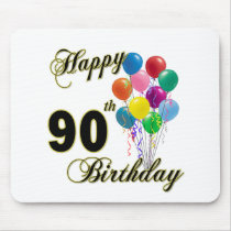 Happy 90th Birthday Gifts and Birthday Apparel Mouse Pads