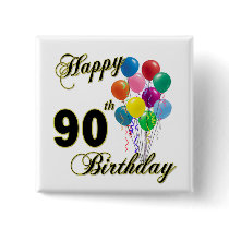 Happy 90th Birthday Gifts and Birthday Apparel Pin