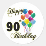 Happy 90th Birthday Gifts and Birthday Apparel Stickers