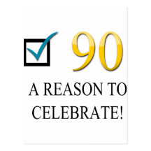 Happy 90th Birthday Postcard