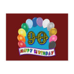 Happy 90th Birthday with Balloons Postcards