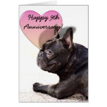 Happy 9th Anniversary French Bulldog greeting card